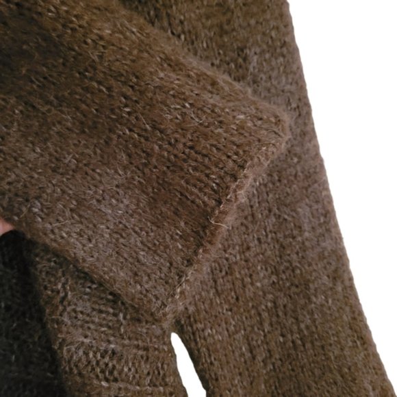 ARCHEOLOGIE Brown Mohair Blend Knit Open Granny Cardigan Sz 8 - Picture 4 of 8